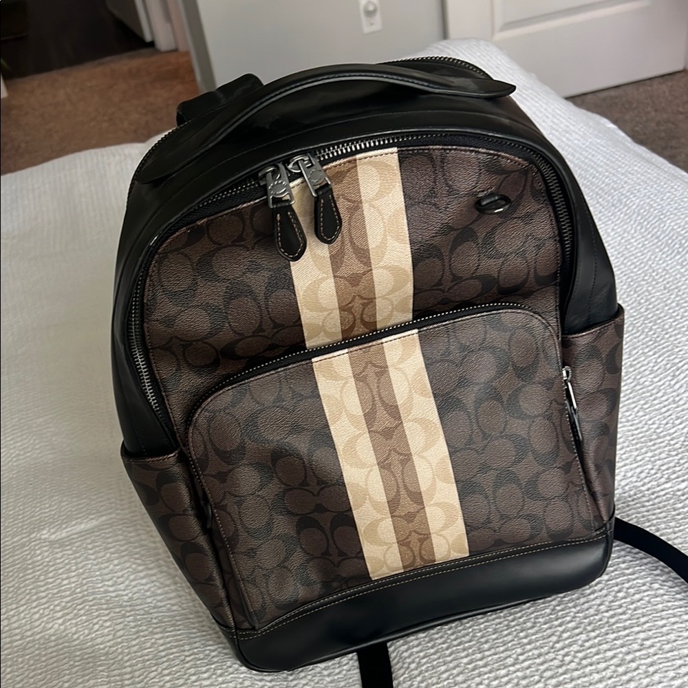 Men's Brown and Black Backpack